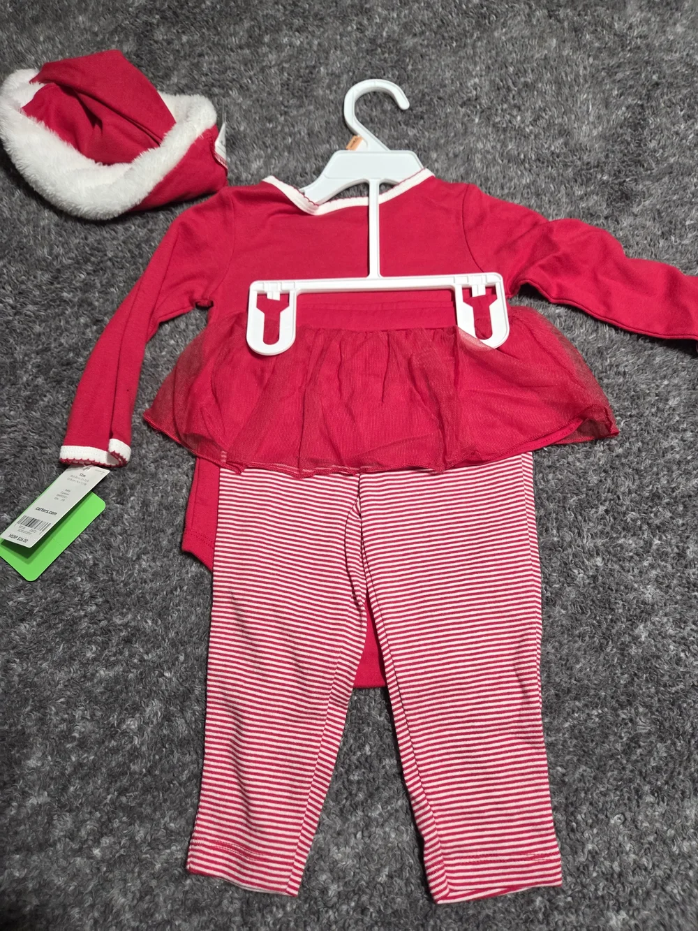 Carter's Red Santa-Inspired Bodysuit Set with Hat